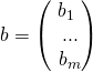 b = \begin{pmatrix}b_1 \\\ ... \\\ b_m\end{pmatrix}